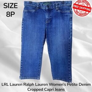 LRL Lauren Ralph Lauren Womens 8P Petite Denim Cropped Capri Jeans FREE SHIPPING